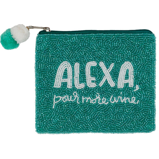 Alexa, Pour More Wine Beaded Pouch - Jackie Z Style Co.