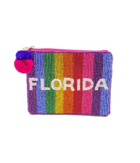 Florida Rainbow Beaded Pouch - Jackie Z Style Co.