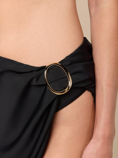 Chandra Cover-Up Skirt Black/Gold - L'AGENCE
