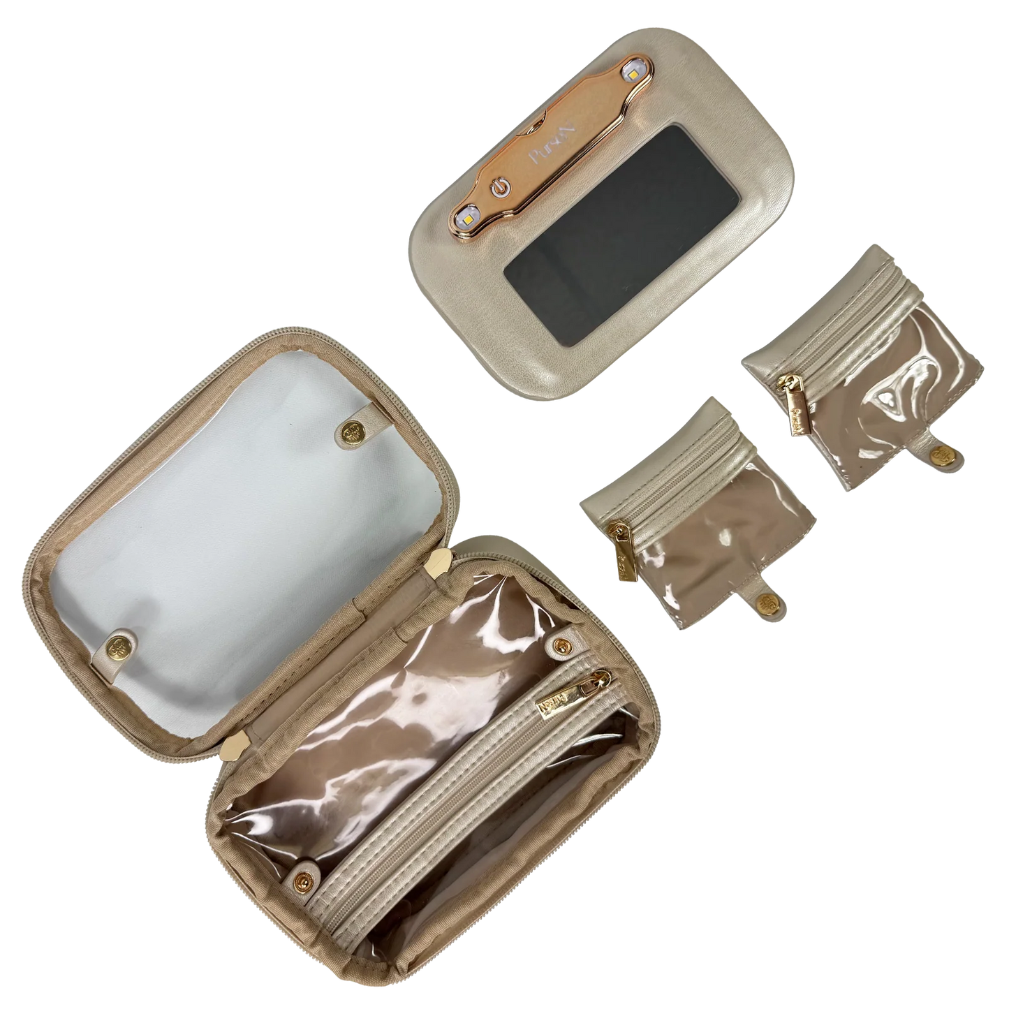 LITTMINI Lighted Mirror Case Pearl - PurseN