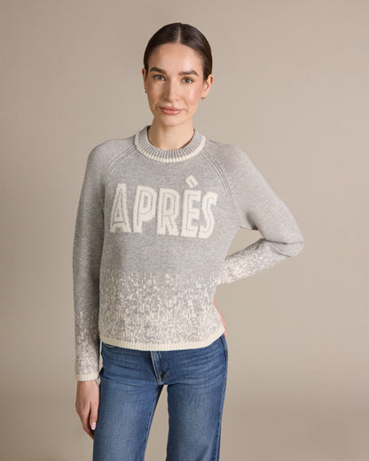 Merino Apres Raglan Crew Heather Grey - Alashan