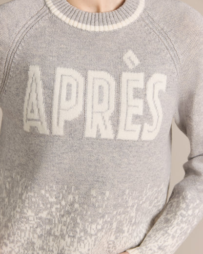 Merino Apres Raglan Crew Heather Grey - Alashan