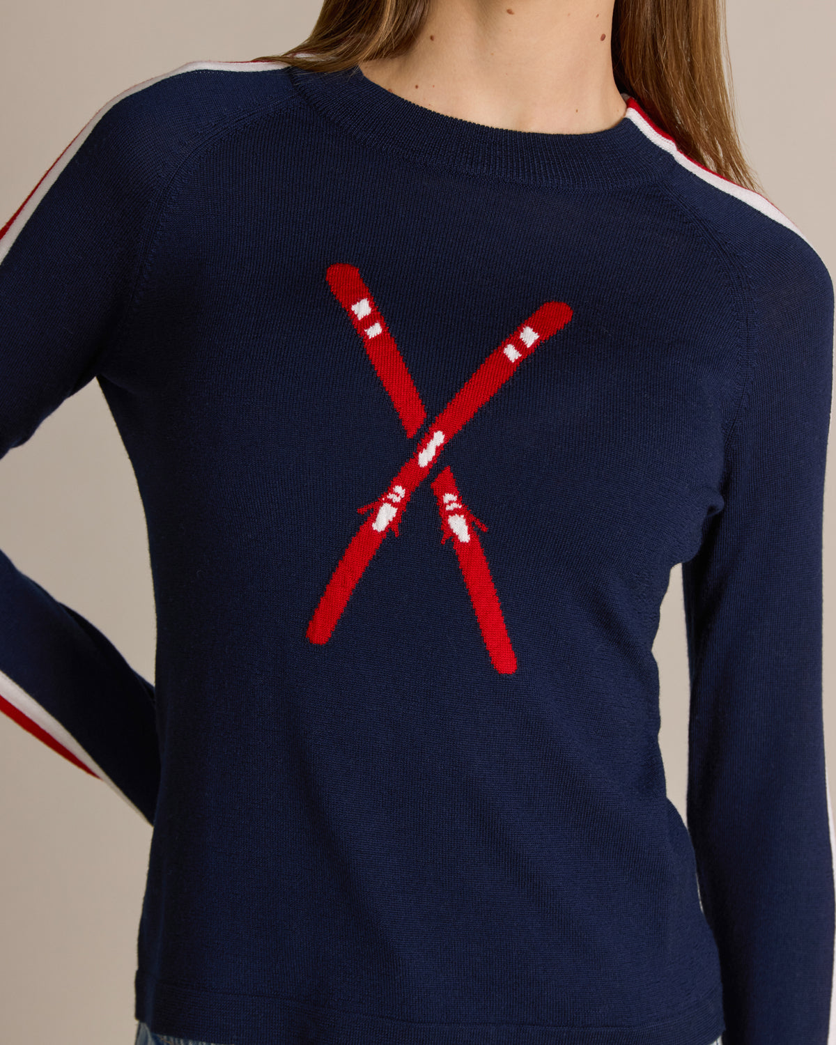 Merino Crossed Skis Sweater Odyssey Combo - Alashan