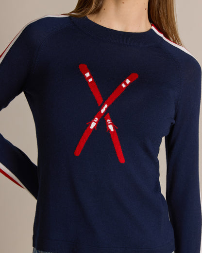 Merino Crossed Skis Sweater Odyssey Combo - Alashan