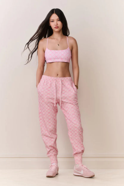 Sweetheart Lolana Cotton Sweatpants Pink Peppermint - LoveShackFancy