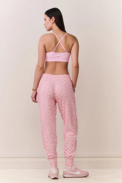 Sweetheart Lolana Cotton Sweatpants Pink Peppermint - LoveShackFancy