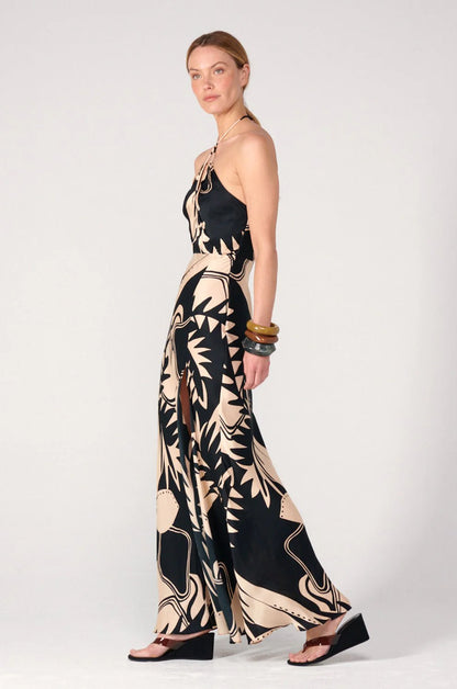 Stella Long Dress Black Oasis - Poupette St Barth
