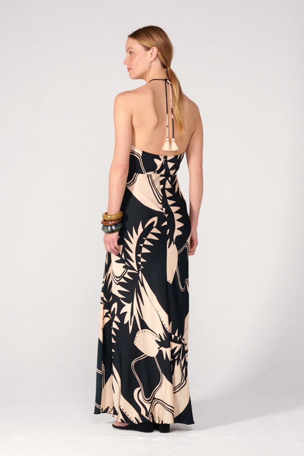 Stella Long Dress Black Oasis - Poupette St Barth