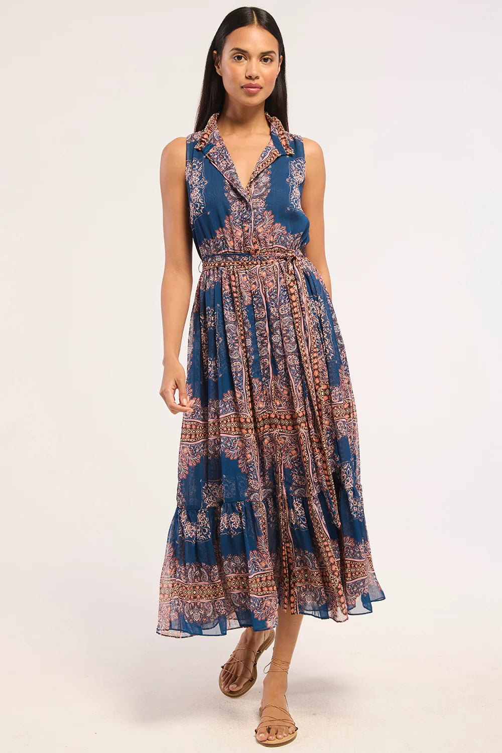 Thebez Dress Sapphire Tapis Chiffon - MISA