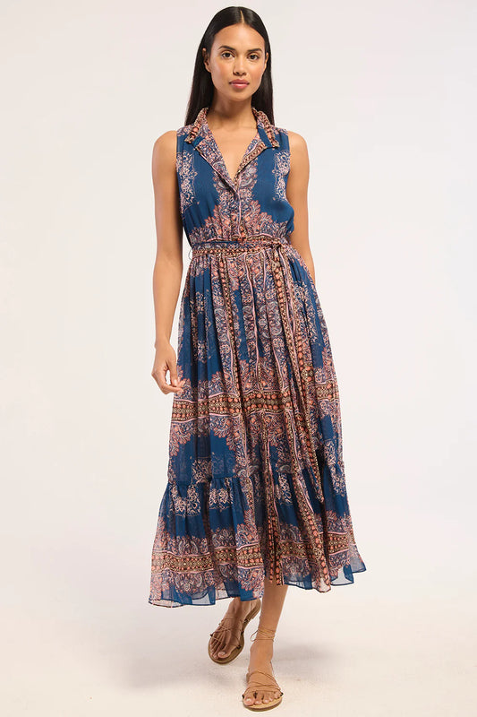 Thebez Dress Sapphire Tapis Chiffon - MISA