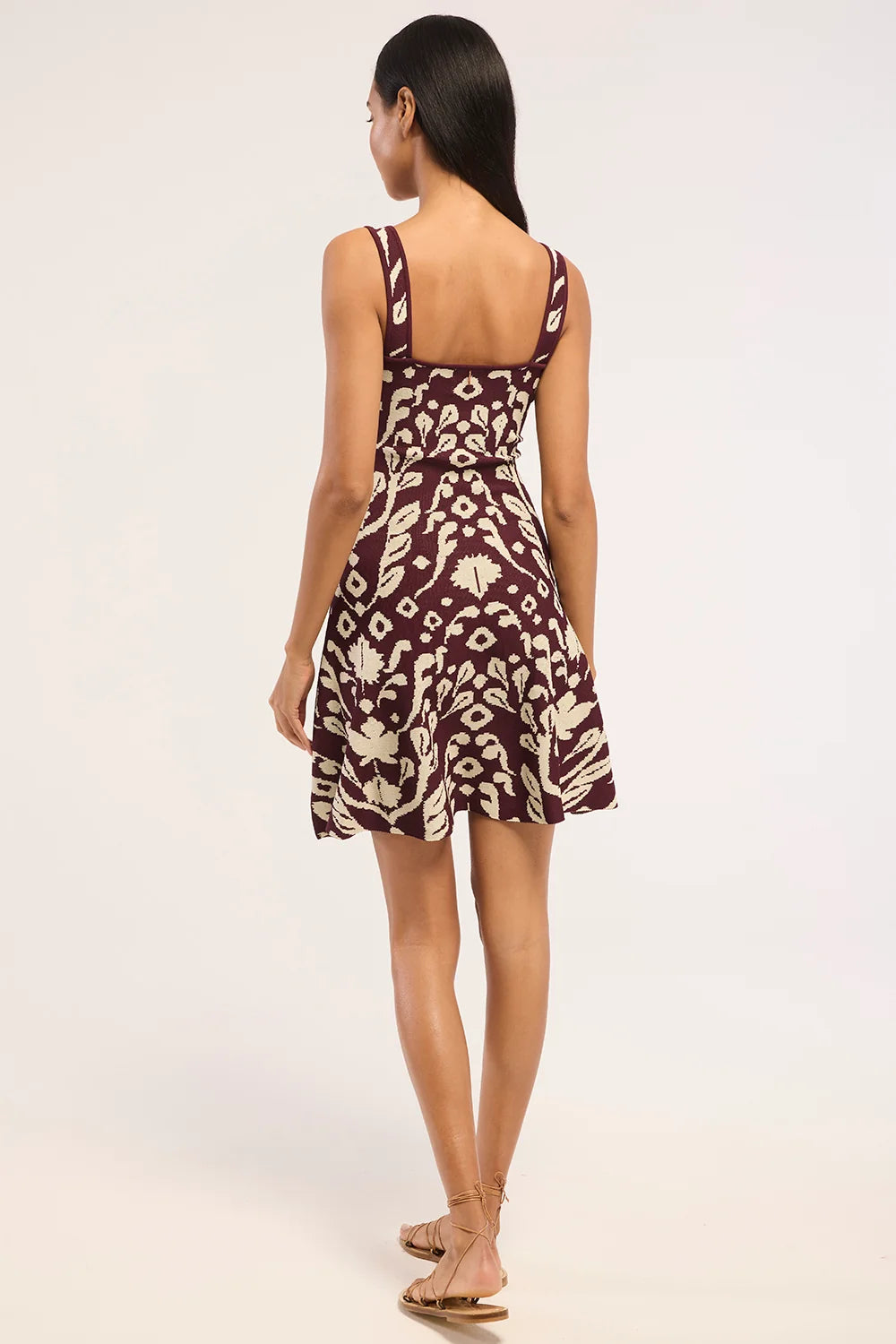 Elodie Dress Brown Mirrored Botanicals - MISA
