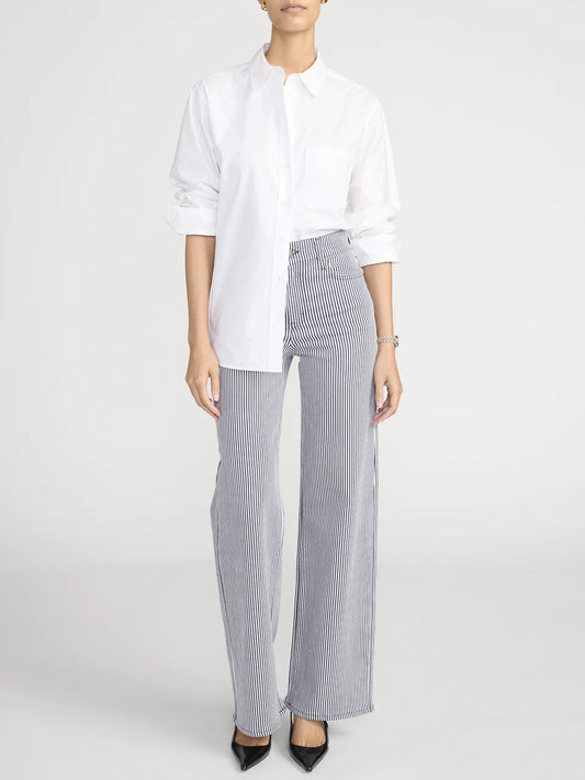 Le Slim Palazzo Navy Stripe - Frame