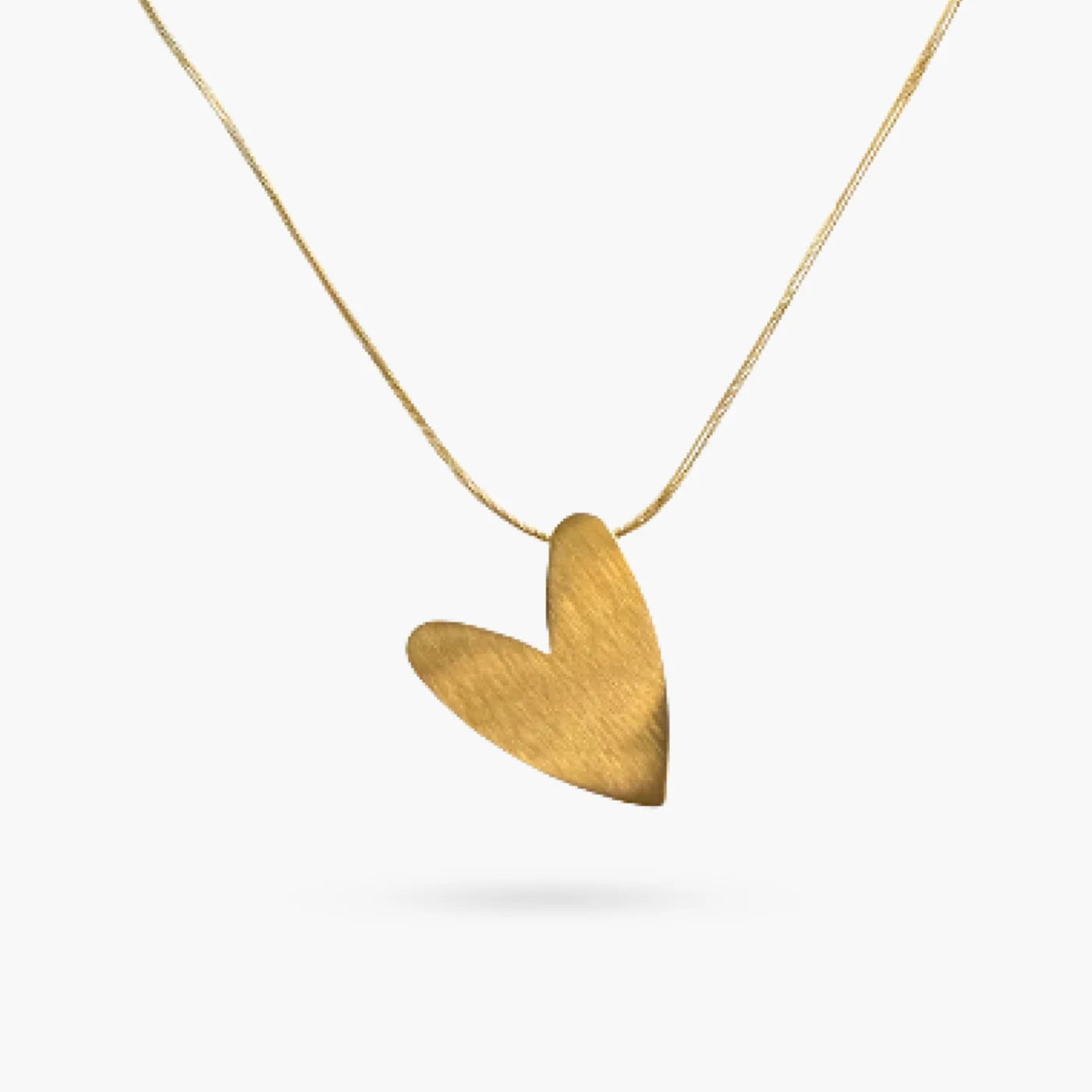 The Tilted Heart on a Snake Chain Gold - Love You More