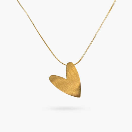 The Tilted Heart on a Snake Chain Gold - Love You More