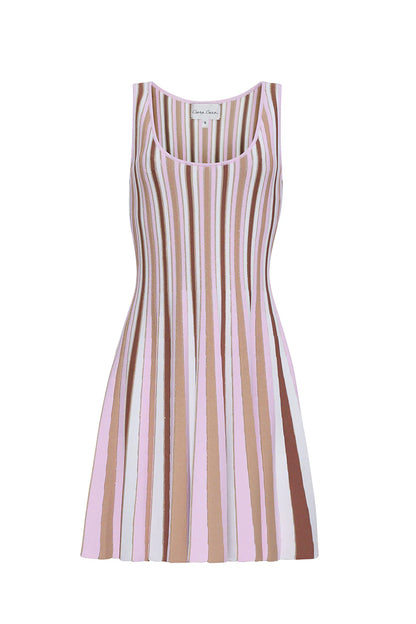 Leila Mini Dress Blush Stripe - Cara Cara
