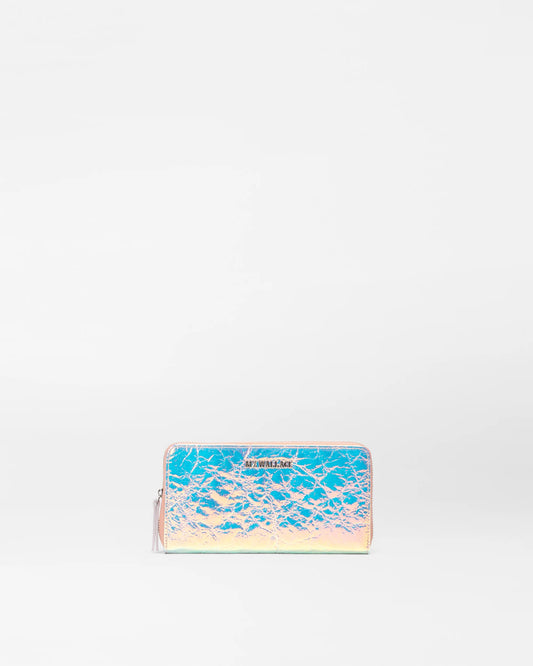 Long Zip Round Wallet Pink Opal Leather