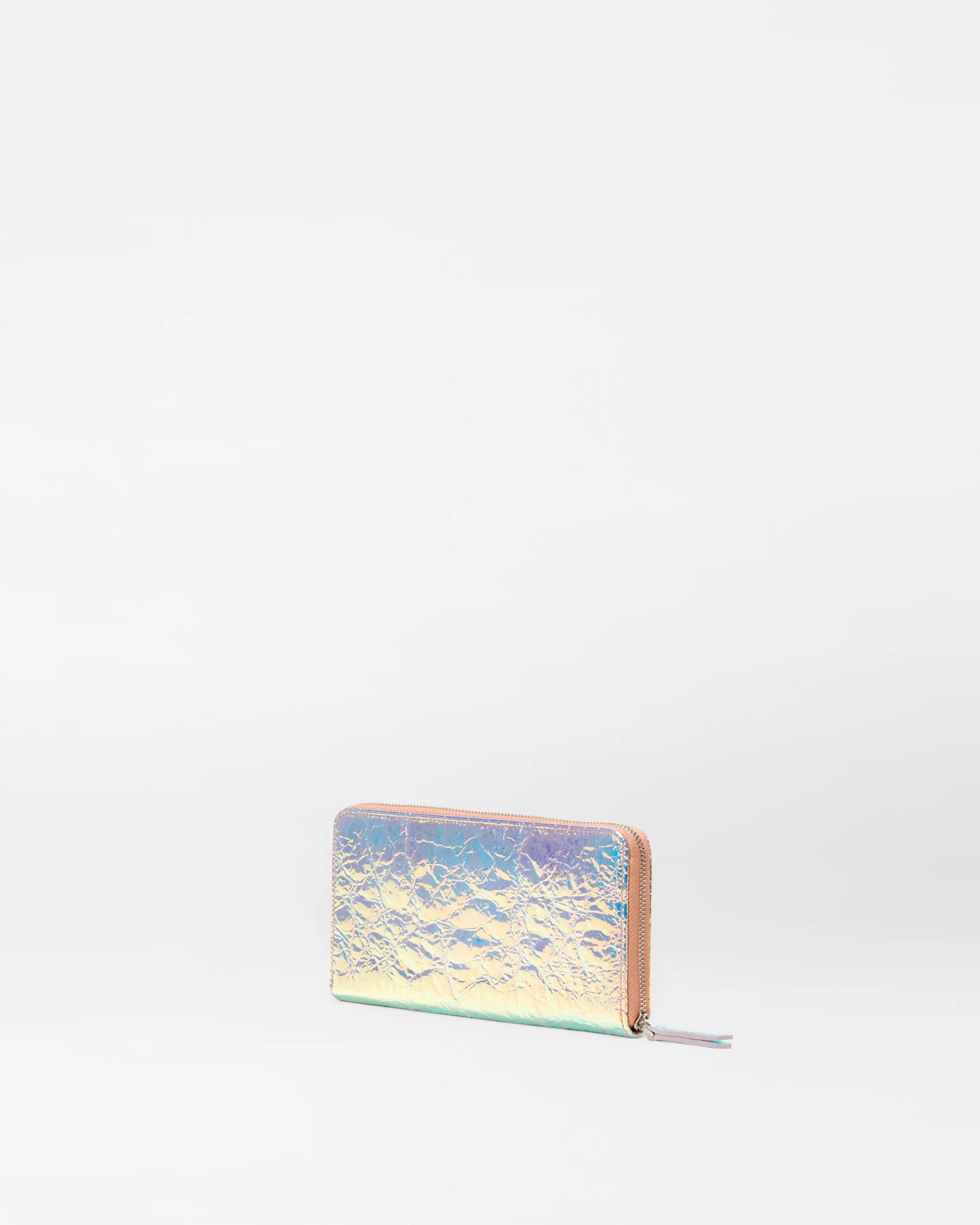 Long Zip Round Wallet Pink Opal Leather