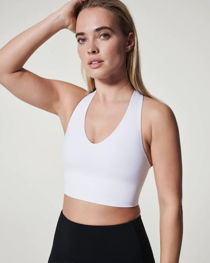 Longline Medium Impact Sports Bra White SPANX - Main Image