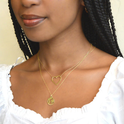 Follow Your Heart Silhouette Necklace Gold Medium - Love You More