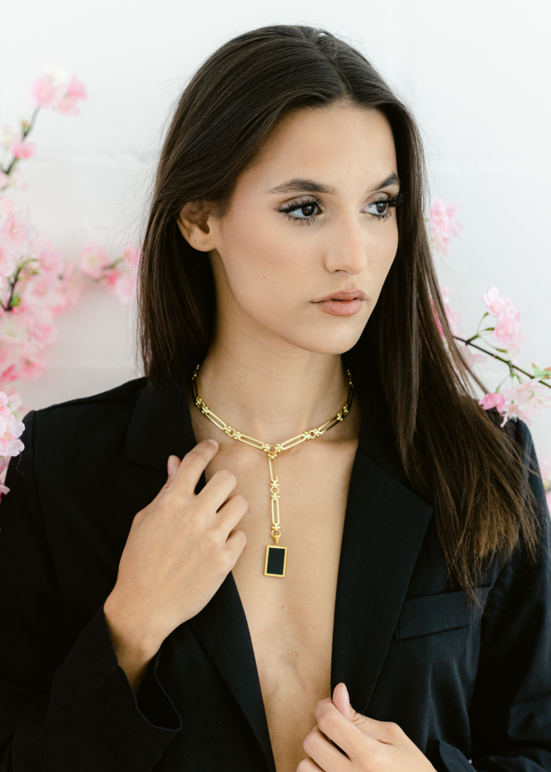 Luna Lariat Black - Adriana Pappas Designs