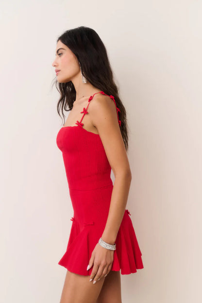 Garrett Rib Pointelle Top Candy Apple - LoveShackFancy