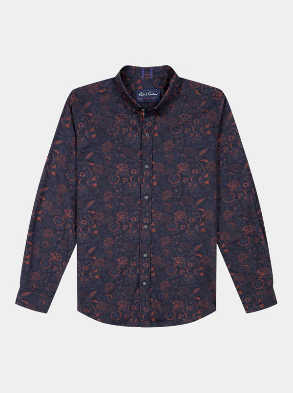 Andson Long Sleeve Button Down Shirt Navy - Robert Graham