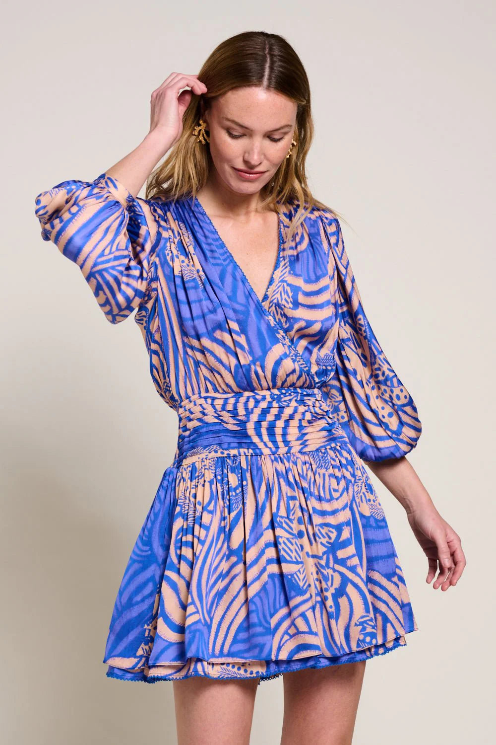 Colleen Mini Dress Blue Japonism - Poupette St Barth