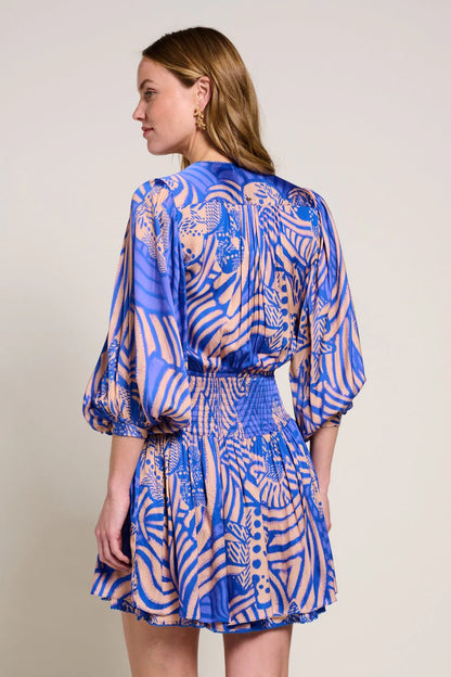 Colleen Mini Dress Blue Japonism - Poupette St Barth