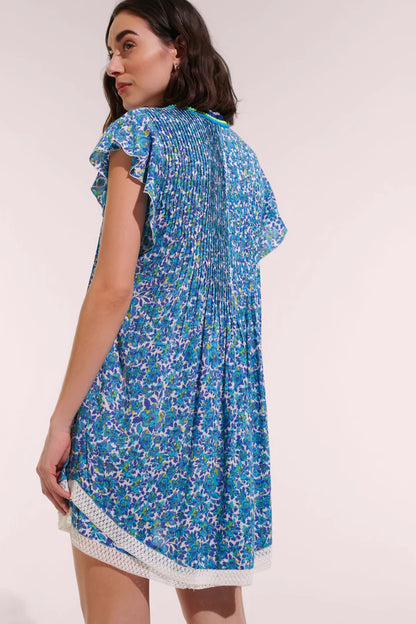 Mini Dress Sasha Blue Net - Poupette St Barth