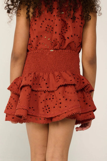 Girls Alizee Mini Skirt Paprika - Poupette St Barth