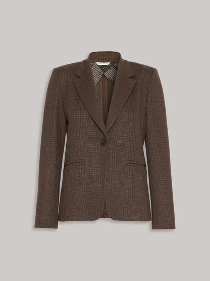 Jersey Jacket Brown Plaid - Max Mara