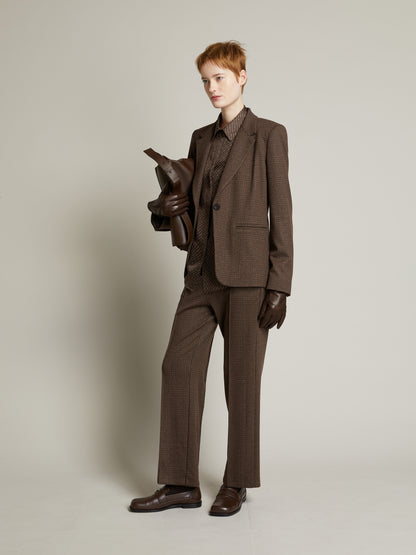 Jersey Jacket Brown Plaid - Max Mara