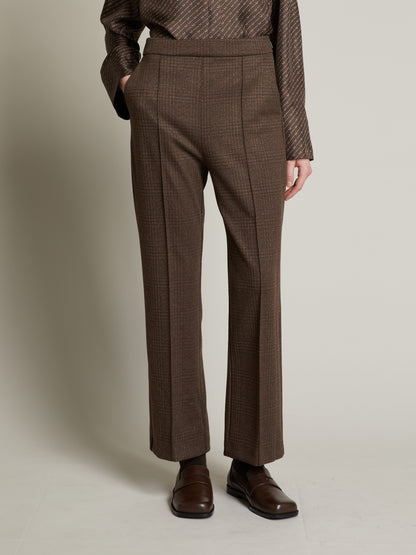 Jersey Trouser Brown Plaid - Max Mara