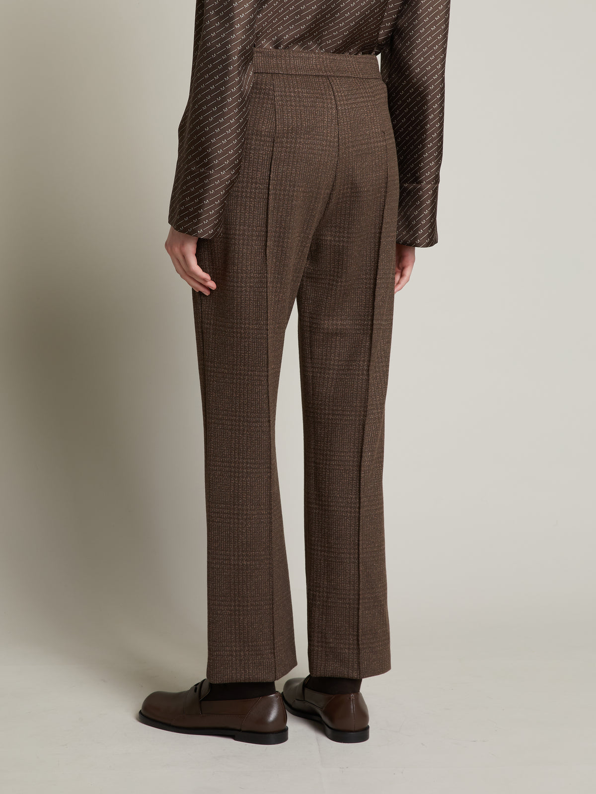 Jersey Trouser Brown Plaid - Max Mara
