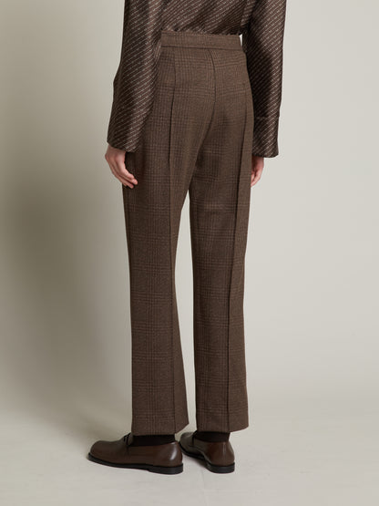 Jersey Trouser Brown Plaid - Max Mara