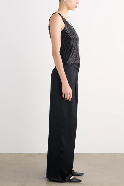 Moira Scoop Neck Tank Jet - Toccin