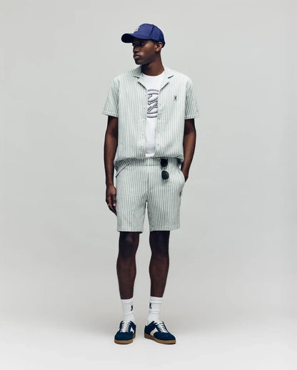 Robert Texture Stripe Shirt Iceberg Green - Psycho Bunny