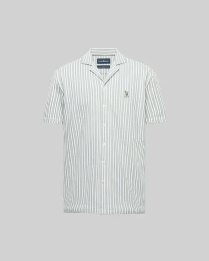 Robert Texture Stripe Shirt Iceberg Green - Psycho Bunny