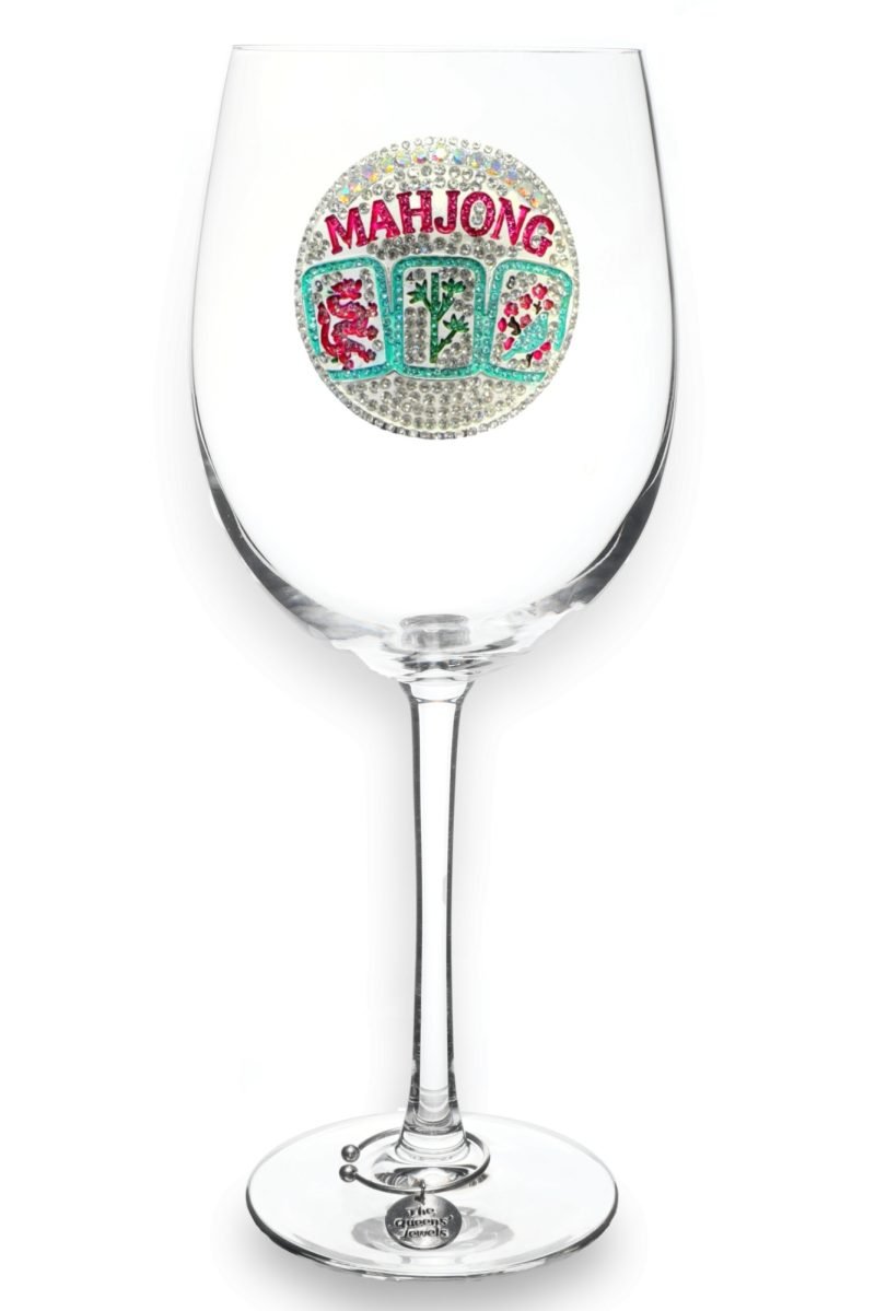 Mahjong Stemmed Wine Glass - The Queens Jewels