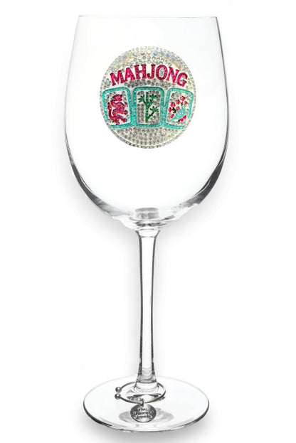 Mahjong Stemmed Wine Glass - The Queens Jewels