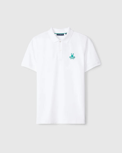 Courtside Pique Polo White - Psycho Bunny