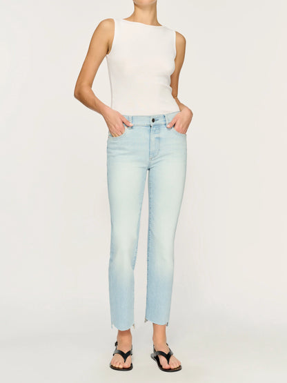 Mara Straight : Mid Rise Instasculpt Ankle Jeans Blue Isle - DL 1961