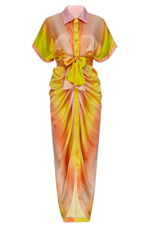 Miko Dress In Ombre Sunset - Le Superbe