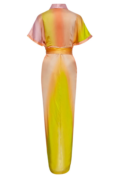 Miko Dress In Ombre Sunset - Le Superbe