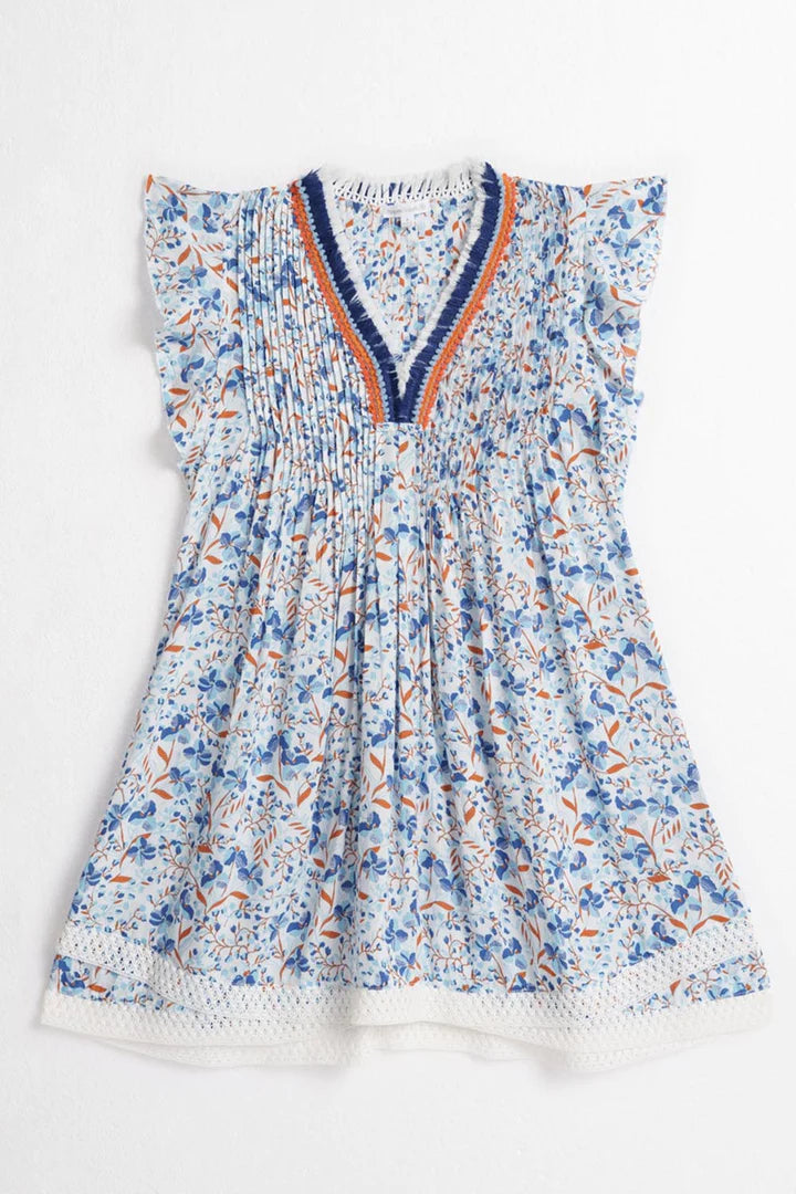 Sasha Kids Mini Dress Sky Mini Jonquille - Poupette St. Barth