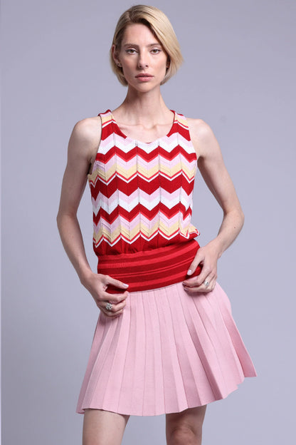 Cotton Cashmere Chevron Pointelle Tank - Minnie Rose