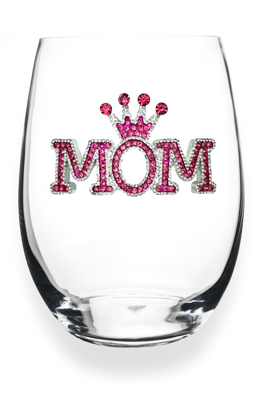 Mom Stemless Wine Glass - The Queens Jewels