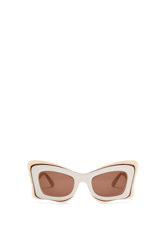Multilayer Butterfly Sunglasses White/Beige - Loewe