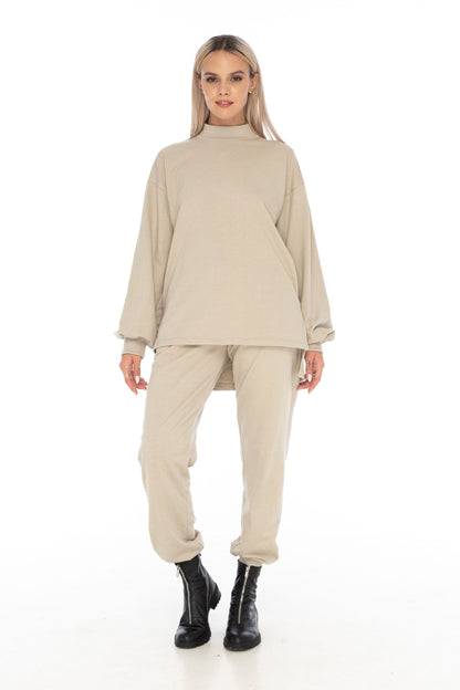 Loungewear Long Pocket Sweater Camel - Skemo