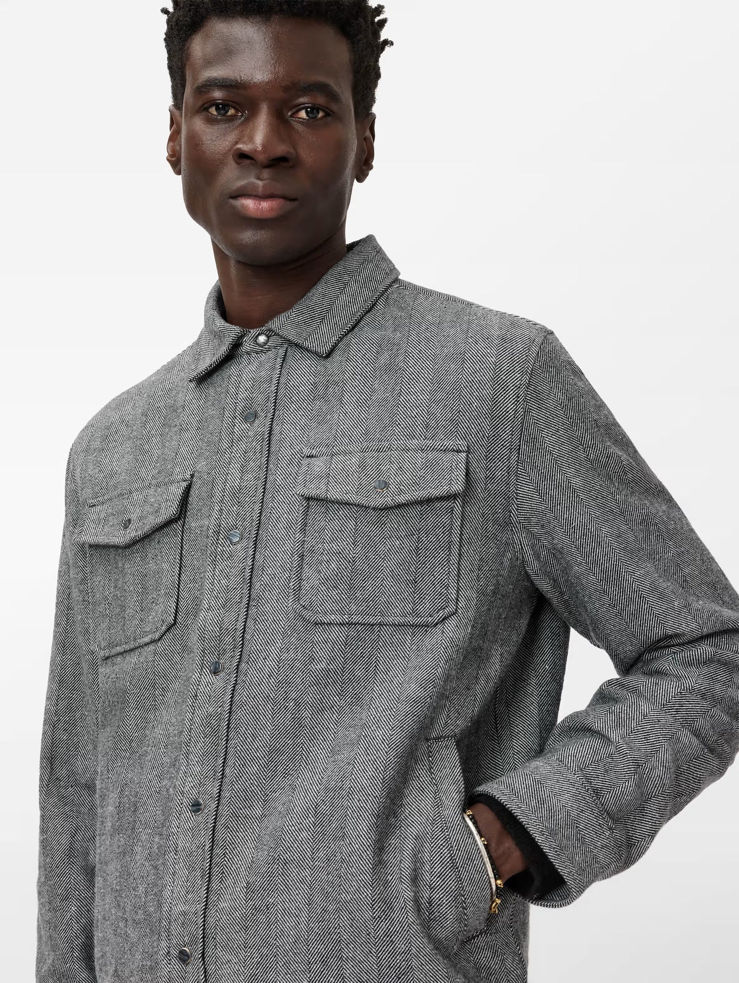 Jameson Shirt Jacket Smoked Pearl Grey - John Varvatos